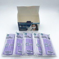 Masques chirurgicaux violet adulte Masques chirurgicaux violet adulte