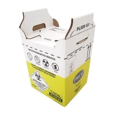 Carton hospitalier DASRI 12L lien cranté NF X - par 10 Carton hospitalier DASRI 12L lien cranté NF X - par 10