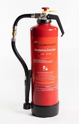 Extincteur de formation / d’entrainement incendie à eau pression auxiliaire rechargeable 9L avec bouton poussoir HazardTrainer Extincteur de formation / d’entrainement incendie à eau pression auxiliaire rechargeable 9L avec bouton poussoir HazardTrainer