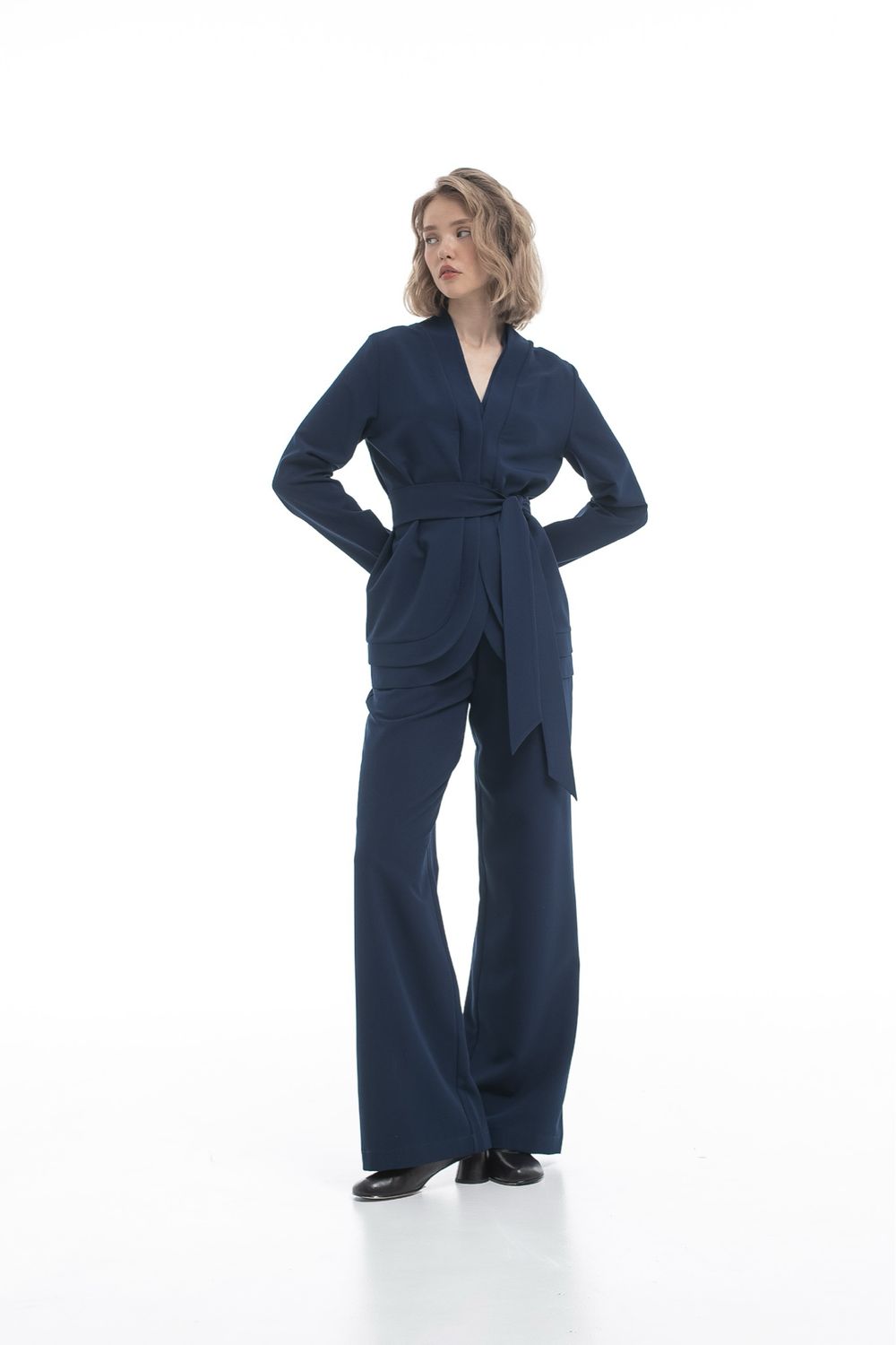 Kimono &amp; Bell-Bottom Scrub Set