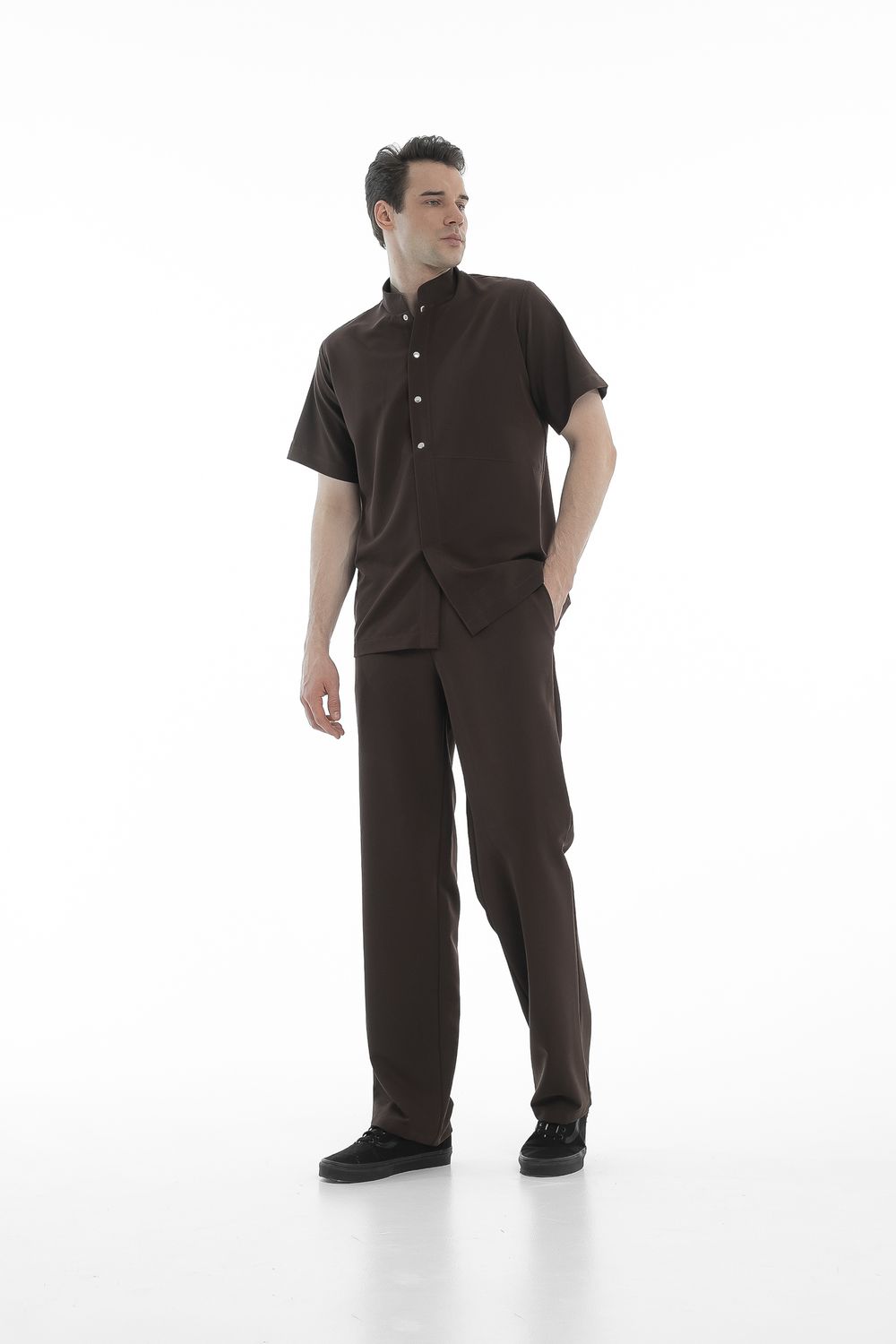 Men’s Medical Polo Shirt &amp; Straight-Leg Scrub Pants Set