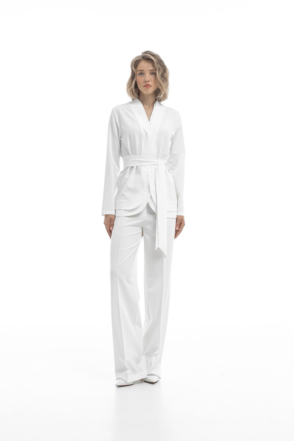 Kimono &amp; Creased Pants Scrub Set