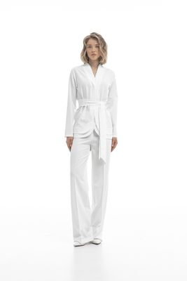 Kimono &amp; Creased Pants Scrub Set