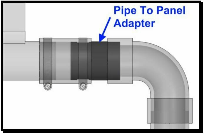 2" PVC Pipe to Panel Adapter, White