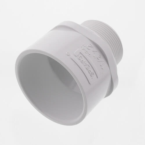 1-1/2" X 2" PVC (Sch. 40) Male Adapter, White