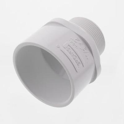 1-1/2" X 2" PVC (Sch. 40) Male Adapter, White