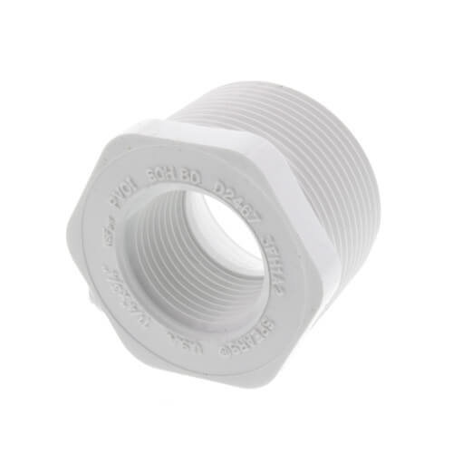 1-1/4" X 3/4" PVC (Sch. 40) Red. Bushing, White