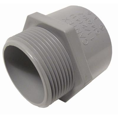 1-1/2" PVC (Sch. 40) Male Adapter, Grey