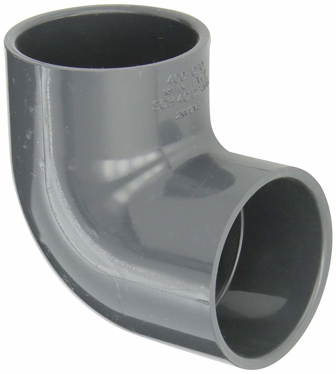 4" PVC (Sch. 40) 90° Elbow, Grey