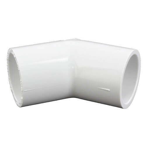 1-1/2" PVC (Sch. 40) 45° Elbow, White