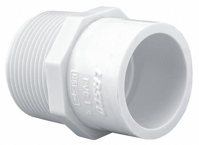1-1/2" X 1-1/2" Male Adapter, White