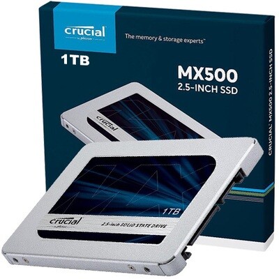 Crucial MX500 2.5" 1TB SATA III 3D NAND CT1000MX500SSD1- 560Mbps Read, 510 Write