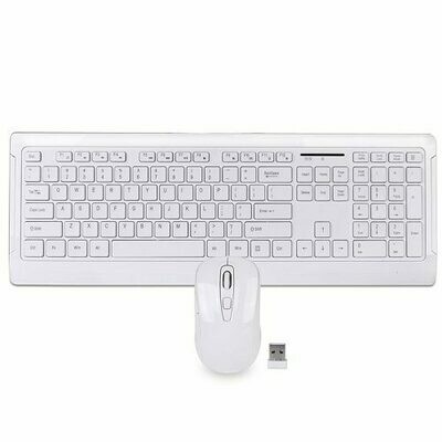 106-Key 2.4GHz Wireless Multimedia Keyboard & Optical Mouse Kit (White)