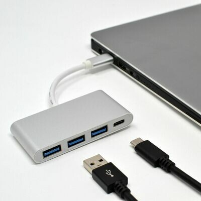 4-in-1 USB-C Hub with Type C Multi-Port Charging & Connecting Adapter 3x USB 3.0