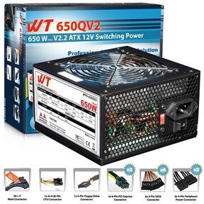 WT Power 650Q V2 650 Watt Power Supply