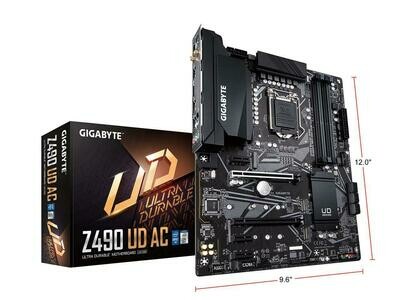 GIGABYTE Z490 UD AC LGA 1200 Intel Z490 ATX Motherboard with Dual M.2, SATA 6Gb/s, USB 3.2 Gen 2, Intel 802.11ac