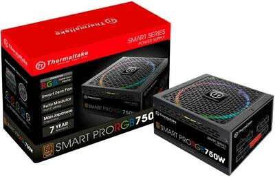 Thermaltake - SMART PRO RGB 750W ATX12V 2.4/EPS12V 2.92 Modular Power Supply - Black