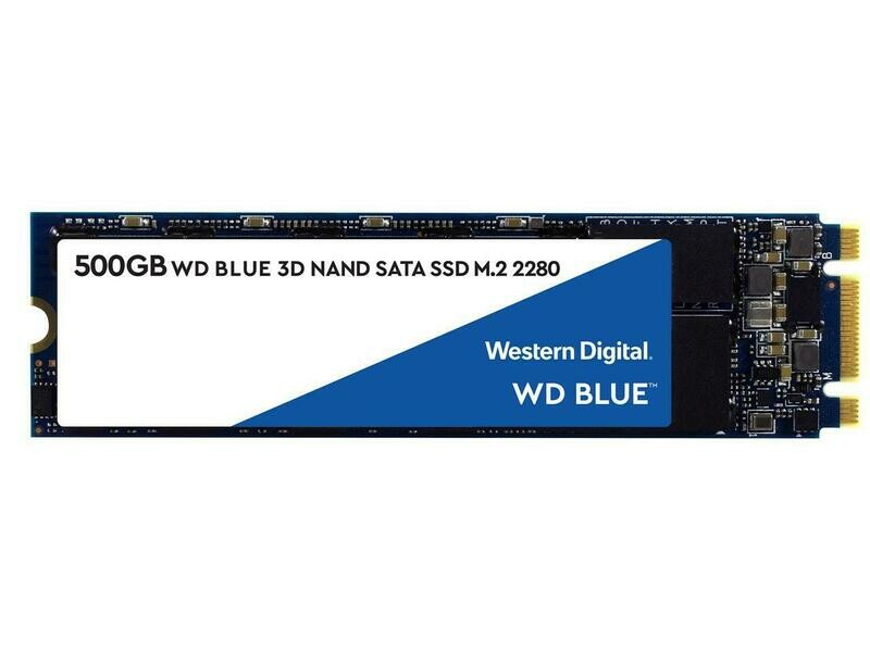 WD Blue 3D NAND 500GB Internal SSD - SATA III 6Gb/s M.2 2280 Solid State Drive - WDS500G2B0B