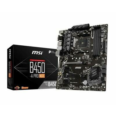 MSI B450-A PRO MAX Socket AM4/ AMD B450/ DDR4/ 2-way CrossFire/ SATA3&USB3.2/ Turbo M.2/ A&V&GbE/ ATX Motherboard