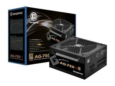 APEX GAMING AG Series Gaming Power Supply (AG-750M), 750W 80 Plus Gold Certified, Fully Modular