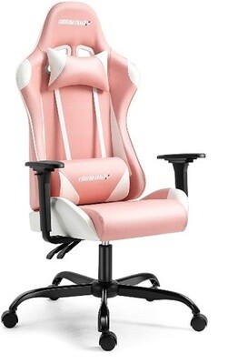 Gaming Chair Esports Chair Office Computer Game Chair High Back Chair Leather Desk Chair Lumbar Support with Lumbar Cushion and Headrest (Pink)
