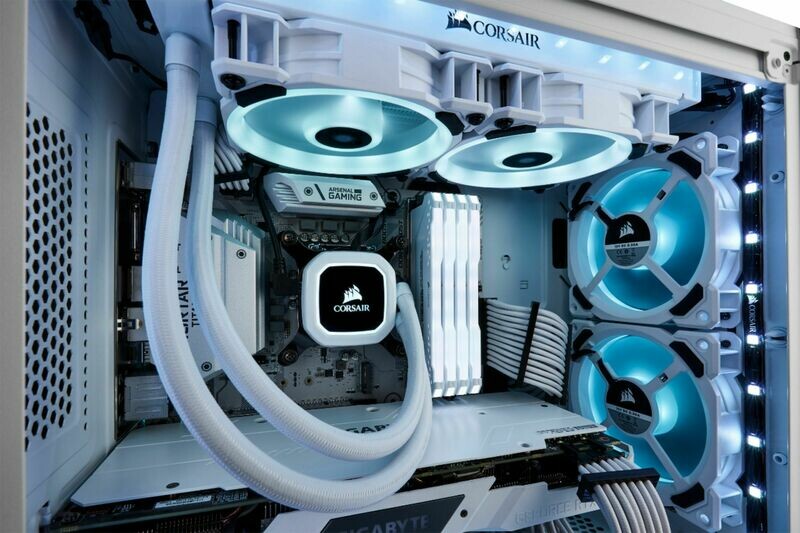 CORSAIR - Hydro Series H100i RGB PLATINUM SE 240mm Radiator CPU Liquid Cooling System - White