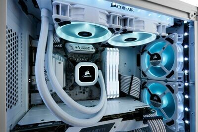 CORSAIR - Hydro Series H100i RGB PLATINUM SE 240mm Radiator CPU Liquid Cooling System - White