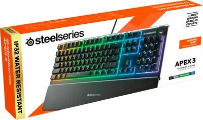 SteelSeries Apex 3 RGB Wired Gaming Quiet Keyboard