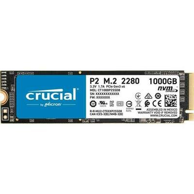 Crucial P2 1TB M.2 2280 PCI-Express 3.0 NVMe Solid State Drive