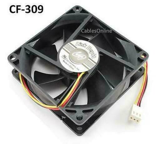 Link Depot FAN-8025-B Case Cooling Fan, Noise Reducer, Cooling Fan