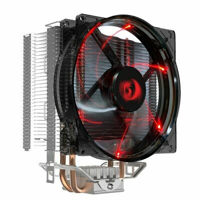 Redragon Redragon CC-1011 Reaver CPU Cooler, Slim Design, 2.0 Heatpipes, Red LED 120mm Fan x 1, Aluminum Fins for AMD Ryzen/Intel LGA1200/1151