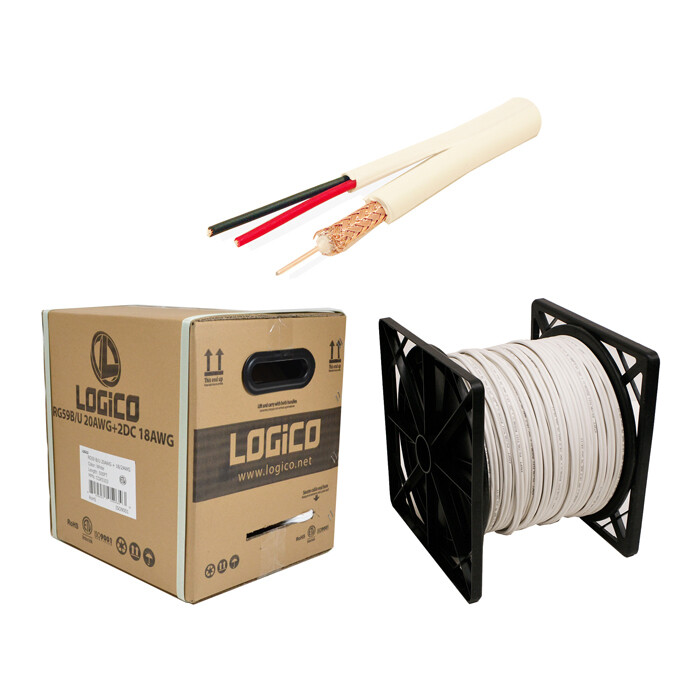 RG59 Siamese Cable+18/2 500FT White