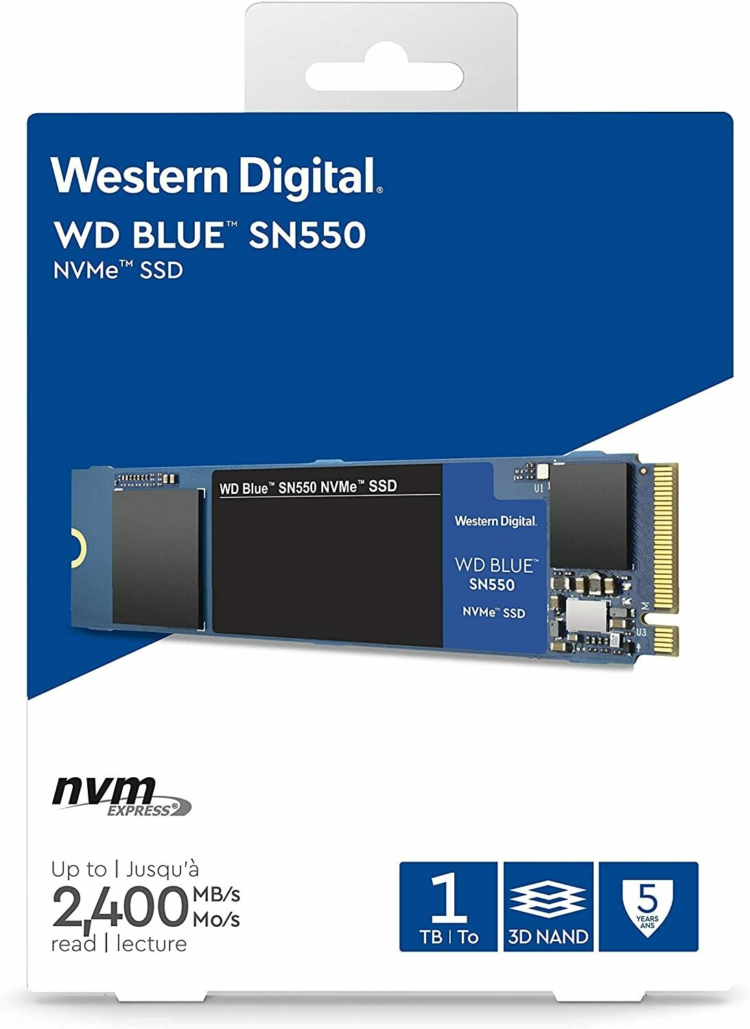 Western Digital 1TB WD Blue SN550 NVMe Internal SSD - Gen3 x4 PCIe 8Gb/s,