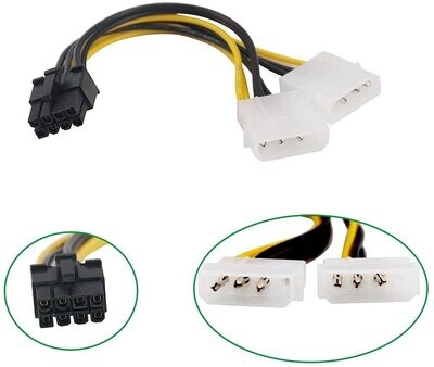 8-Pin PCI Express Video Card Pci-e ATX PSU Power Converter Cable