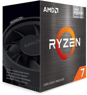 AMD Ryzen 7 5700G Cezanne 8-Core 3.8 GHz Socket AM4 65W 100-100000263BOX Desktop Processor AMD Radeon Graphics