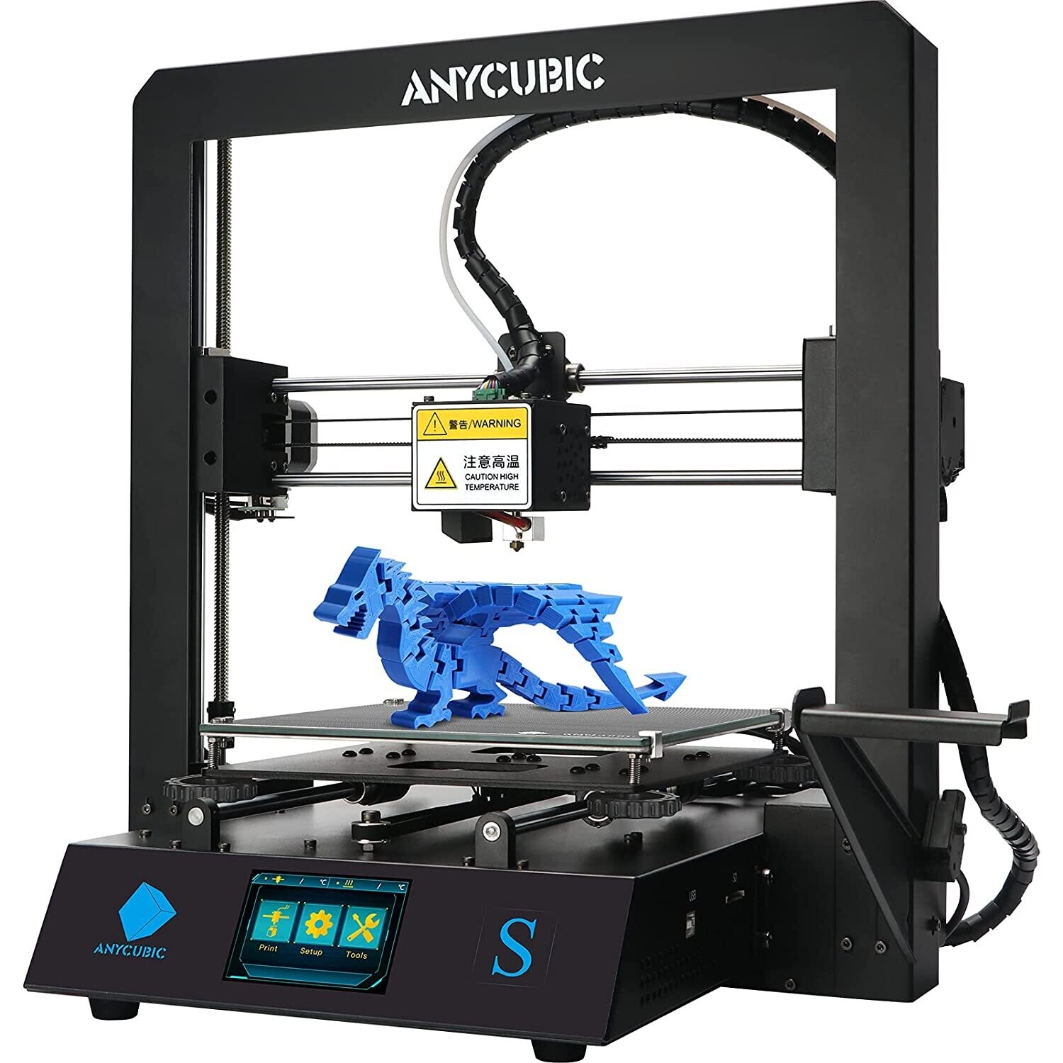 ANYCUBIC Mega-S New Upgrade 3D Printer with Extruder and Suspended Filament  Rack + Free Test PLA Filament, Works with TPU/PLA/ABS