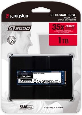 Kingston 1TB A2000 M.2 2280 Nvme Internal SSD PCIe Up to 2000MB/S with Full Security Suite SA2000M8/1000G