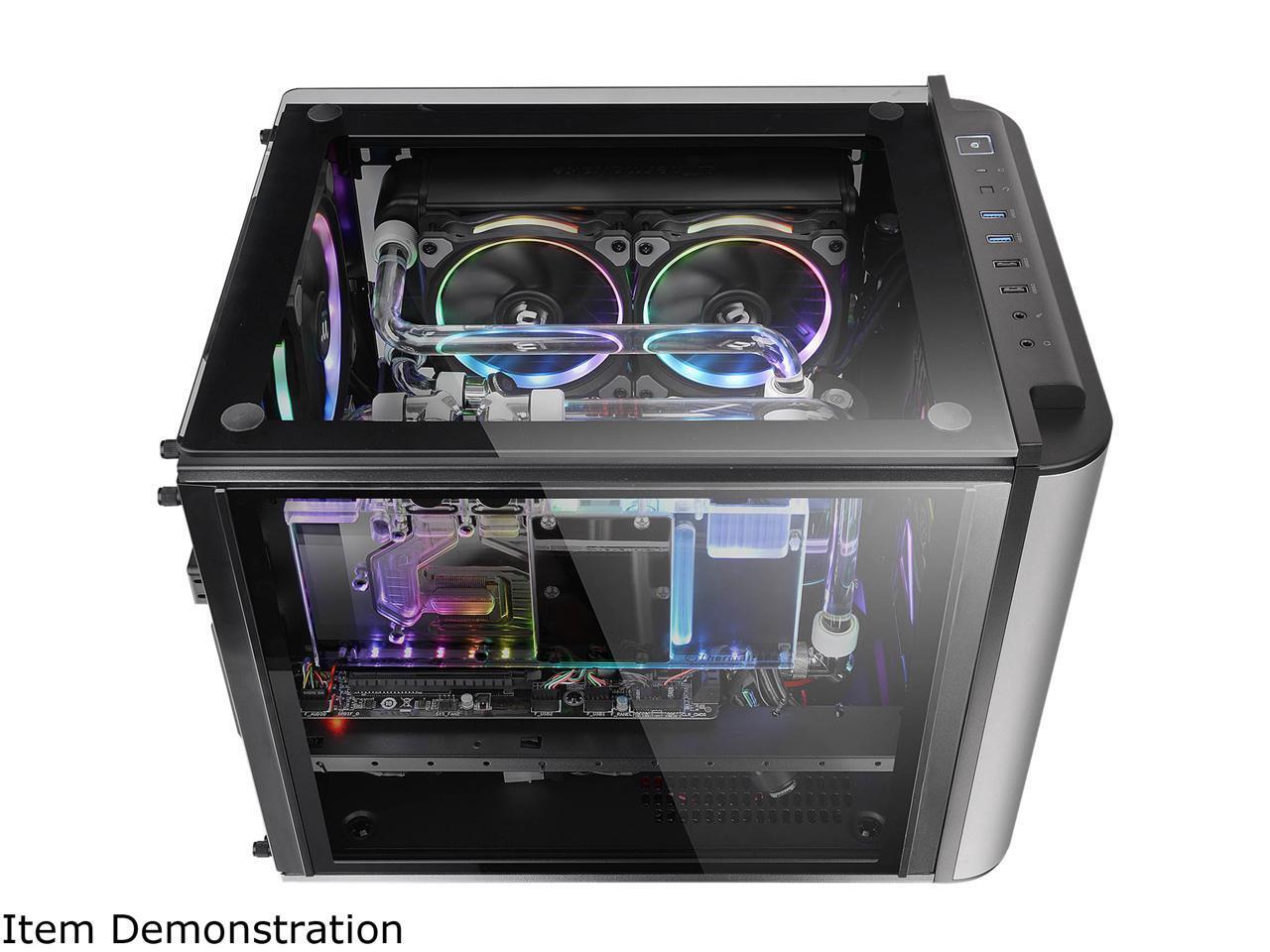 Thermaltake Level 20 VT Tempered Glass Interchangeable Panel DIY LCS Chamber Concept Micro ATX Modular Gaming Computer Case CA-1L2-00S1WN-00