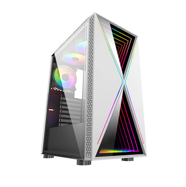 Bgears b-BlackWidow-RGB White Gaming PC ATX case, Special Ripple Effect Front Panel, Tempered Glass Side 2 x USB3.0, 3 x PWM 120mm ARGB Fans, Fan Controller with Remote, Support up to EATX Board Bgears b-BlackWidow-RGB White Gaming PC ATX case, Special Ripple Effect Front Panel, Tempered Glass Side 2 x USB3.0, 3 x PWM 120mm ARGB Fans, Fan Controller with Remote, Support up to EATX Board