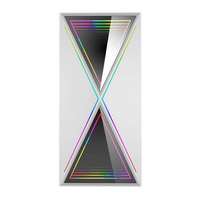 Bgears b-BlackWidow-RGB White Gaming PC ATX case, Special Ripple Effect Front Panel, Tempered Glass Side 2 x USB3.0, 3 x PWM 120mm ARGB Fans, Fan Controller with Remote, Support up to EATX Board