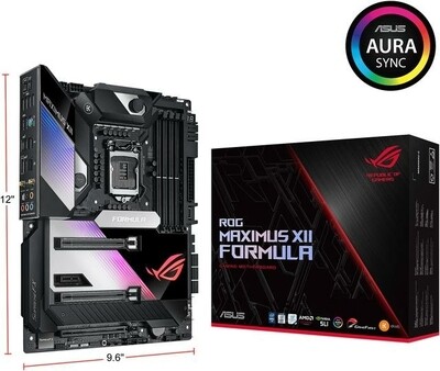 ASUS ROG MAXIMUS XII FORMULA (WiFi 6) LGA 1200 Intel Z490 SATA 6Gb/s ATX Intel Motherboard (16 Power Stages, EK CrossChill III, 10Gbps & Intel 2.5Gb LAN, Triple M.2, 2 ASUS ROG MAXIMUS XII FORMULA (WiFi 6) LGA 1200 Intel Z490 SATA 6Gb/s ATX Intel Motherboard (16 Power Stages, EK CrossChill III, 10Gbps & Intel 2.5Gb LAN, Triple M.2, 2" Livedash OLED, Aura Sync)