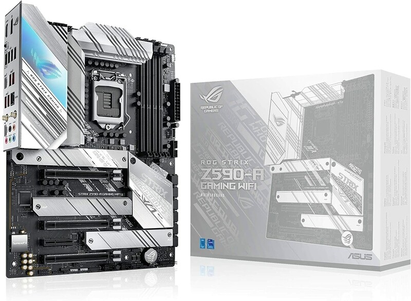 ROG Strix Z590-A Gaming WiFi 6 LGA 1200(Intel 11th/10thGen) ATX White Scheme Gaming Motherboard (PCIe 4.0, 14+2 Power Stages, WiFi 6, Intel 2.5 Gb LAN, Thunderbolt 4, 3X M.2/NVMe SSD, Aura RGB) ROG Strix Z590-A Gaming WiFi 6 LGA 1200(Intel 11th/10thGen) ATX White Scheme Gaming Motherboard (PCIe 4.0, 14+2 Power Stages, WiFi 6, Intel 2.5 Gb LAN, Thunderbolt 4, 3X M.2/NVMe SSD, Aura RGB)