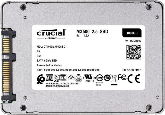 Crucial MX500 1TB 3D NAND SATA 2.5 Inch Internal SSD, up to