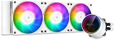 DeepCool Castle 360EX A-RGB WH AIO Liquid CPU Cooler with Anti-Leak Technology, 3X 120mm CF120 Fans, Included Controller and 5V A-RGB Motherboard Sync Support, Intel 115X/1200/2066, AMD TR4/AM4