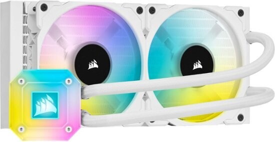 CORSAIR - iCUE H100i ELITE CAPELLIX, 240mm Radiator, Liquid CPU Cooler - White