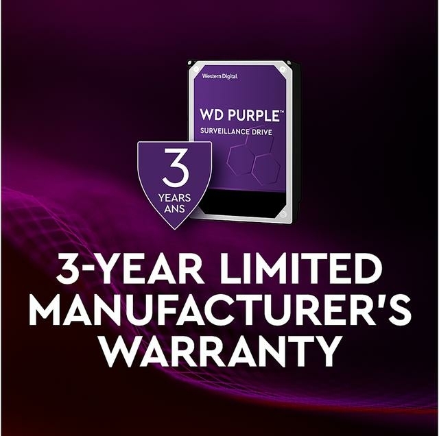 WD Purple 1TB Surveillance Hard Disk Drive - 5400 RPM Class SATA 6Gb/s 64MB Cache 3.5 Inch WD10PURZ - OEM