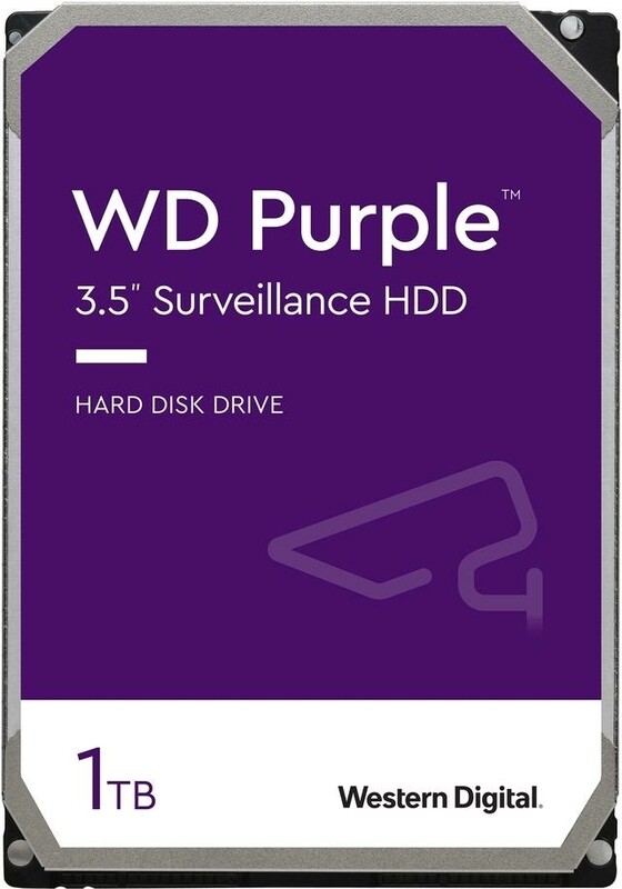 WD Purple 1TB Surveillance Hard Disk Drive - 5400 RPM Class SATA 6Gb/s 64MB Cache 3.5 Inch WD10PURZ - OEM