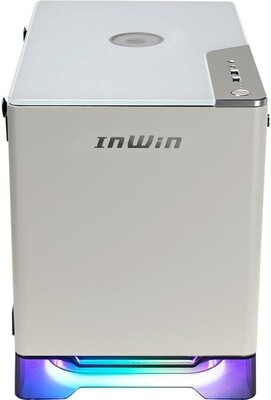 INWIN A1 PLUS White SECC / Tempered Glass Mini-ITX Tower with Built-in InWin 650W 80 PLUS GOLD PSU and Top Panel Wireless Charger