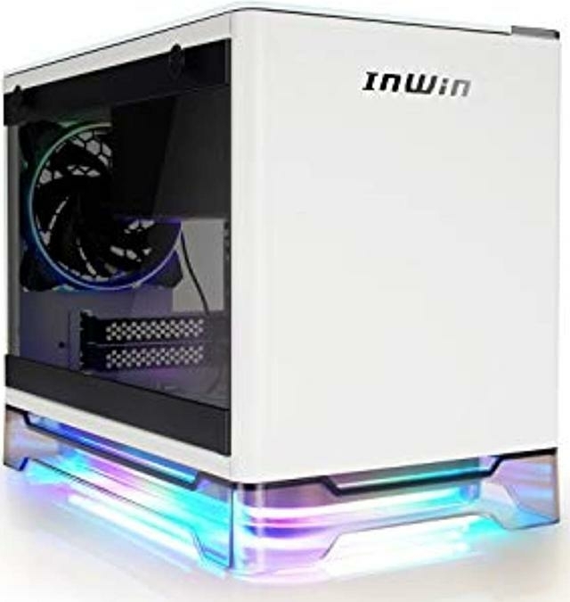 INWIN A1 PLUS White SECC / Tempered Glass Mini-ITX Tower with Built-in InWin 650W 80 PLUS GOLD PSU and Top Panel Wireless Charger