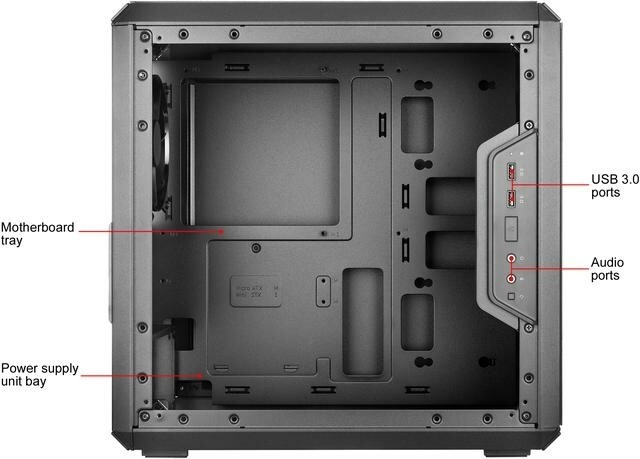 Cooler Master MasterBox Q300L Micro ATX Tower w/ Magnetic Design Dust Filter, Transparent Acrylic Side Panel, Adjustable I/O & Fully Ventilated for Airflow, MCB-Q300L-KANN-S00 Cooler Master MasterBox Q300L Micro ATX Tower w/ Magnetic Design Dust Filter, Transparent Acrylic Side Panel, Adjustable I/O & Fully Ventilated for Airflow, MCB-Q300L-KANN-S00